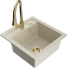Mexen Vito Granitspüle 1-beckig mit Küchenarmatur Elia, beige - 6503-69-670101-50