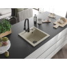 Mexen Vito Granitspüle 1-Becken mit Küchenarmatur Elia, beige - 6503-69-670101-70