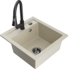 Mexen Vito Granitspüle 1-Becken mit Küchenarmatur Elia, beige - 6503-69-670101-70
