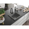 Mexen Vito Granitspüle 1-Becken mit Küchenarmatur Elia, grau - 6503-71-670101-70