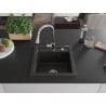 Mexen Vito Granitspüle 1-beckig mit Küchenarmatur Elia, schwarz/gold metallic - 6503-75-670101-00