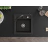 Mexen Vito Granitspüle 1-beckig mit Küchenarmatur Elia, Schwarz/Gold Metallic - 6503-75-670101-70