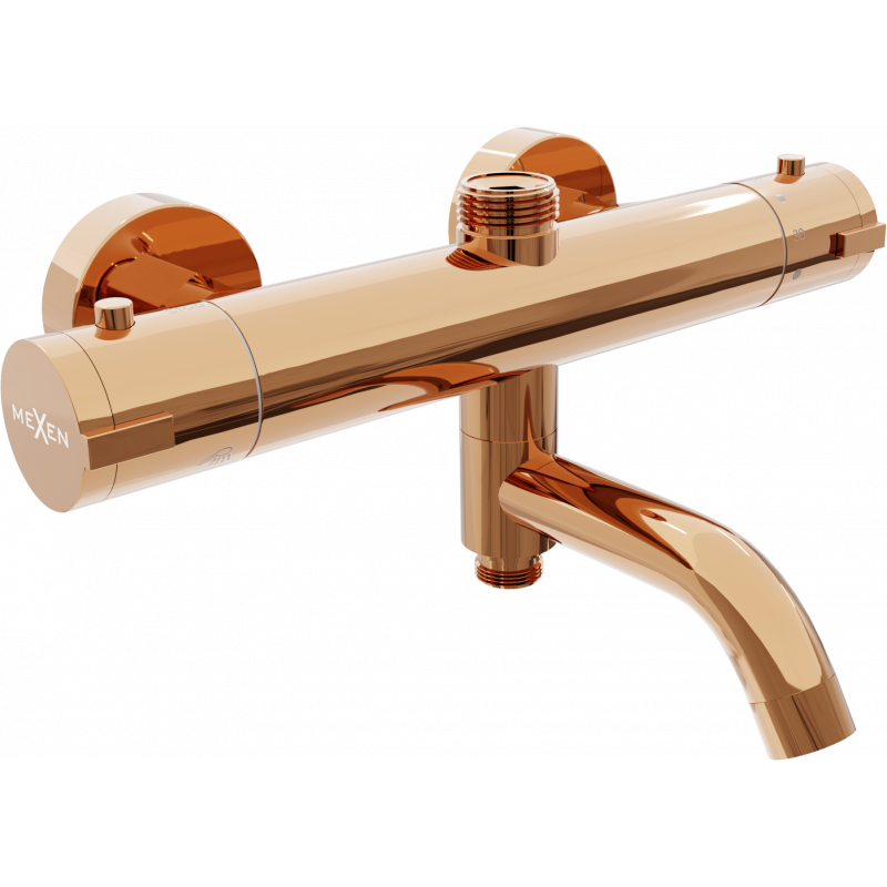 Mexen Kai thermostatische Wannen- und Duscharmatur, Roségold - 77900-60