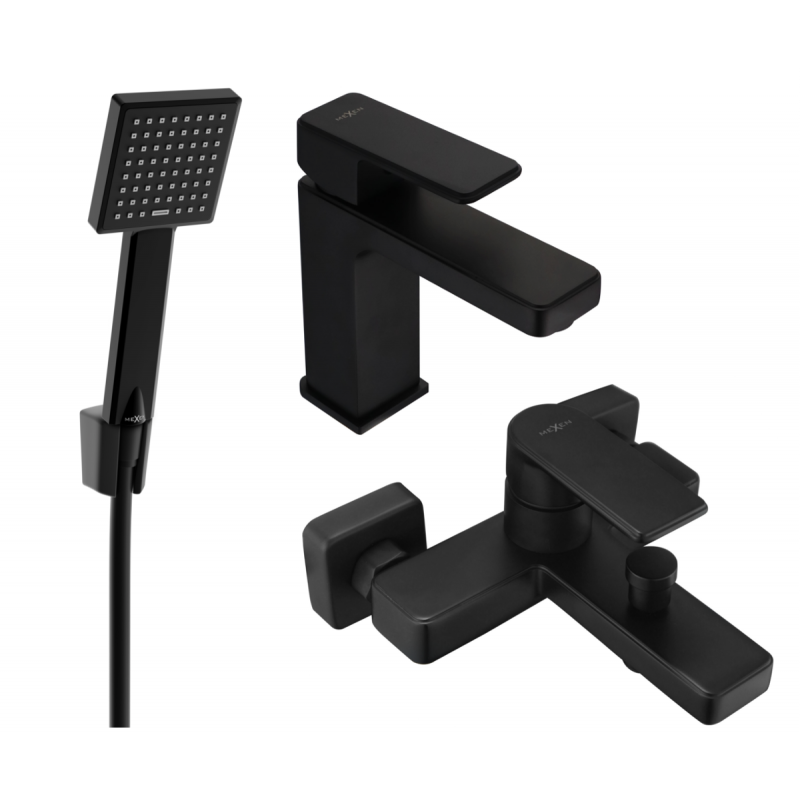 Mexen Mino R45 Badezimmerset, schwarz - 72403R45-70