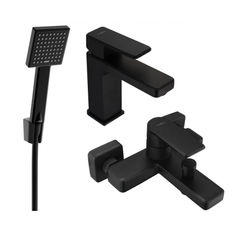 Mexen Mino R45 Badezimmerset, schwarz - 72403R45-70