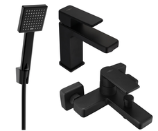 Mexen Mino R45 Badewannen-Set, schwarz - 72403R45-70