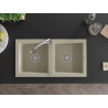 Mexen Mario Granitspüle 2-Kammer mit Küchenarmatur Elia, beige - 6504-69-670101-00