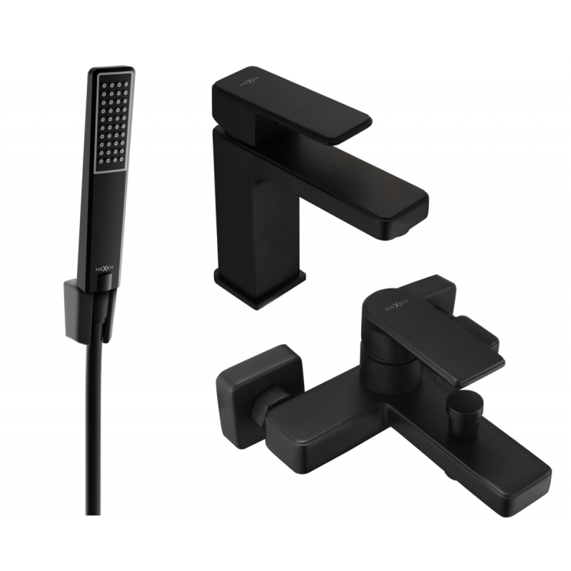 Mexen Mino R72 Badewannen-Set, schwarz - 72403R72-70