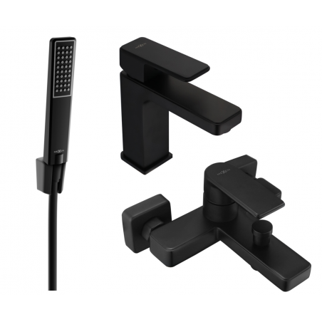 Mexen Mino R72 Badewannen-Set, schwarz - 72403R72-70