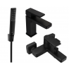 Mexen Mino R72 Badewannen-Set, schwarz - 72403R72-70