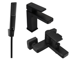 Mexen Mino R72 Badewannen-Set, schwarz - 72403R72-70