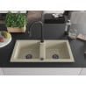 Mexen Mario Granitspüle 2-Kammer mit Küchenarmatur Elia, beige - 6504-69-670101-70