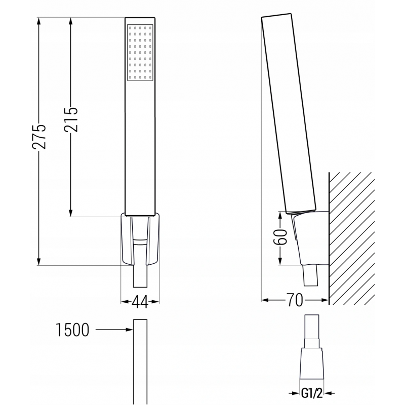 Mexen Mino R77 Wannenset, schwarz - 72403R77-70