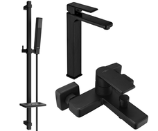 Mexen Mino DQ77 Badezimmerset, schwarz - 72413DQ77-70