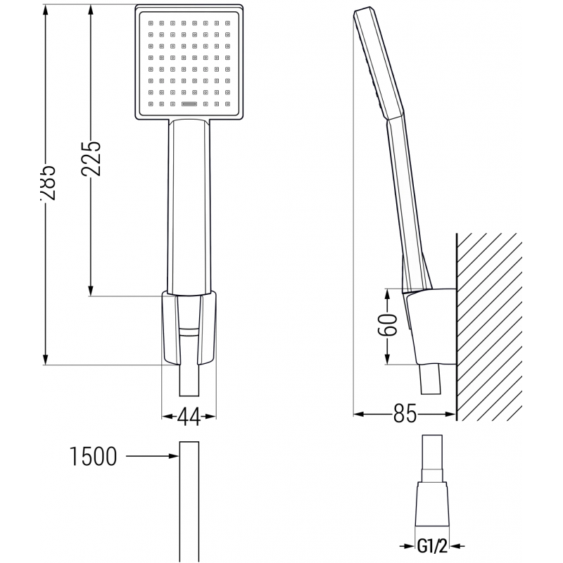 Mexen Mino R45 Badewannen-Set, schwarz - 72413R45-70