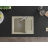 Mexen Enzo Granitspüle 1-Becken mit Abtropffläche und Küchenarmatur Elia, beige - 6506-69-670101-00