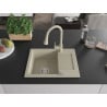 Mexen Enzo Granitspüle 1-Becken mit Abtropffläche und Küchenarmatur Elia, beige - 6506-69-670101-69