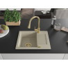 Mexen Enzo granitspüle einbeckig mit abtropffläche und küchenarmatur Elia, beige - 6506-69-670101-50