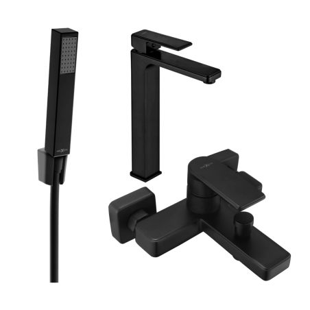 Mexen Mino R77 Badewannen-Set, schwarz - 72413R77-70