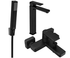 Mexen Mino R77 Badewannen-Set, schwarz - 72413R77-70