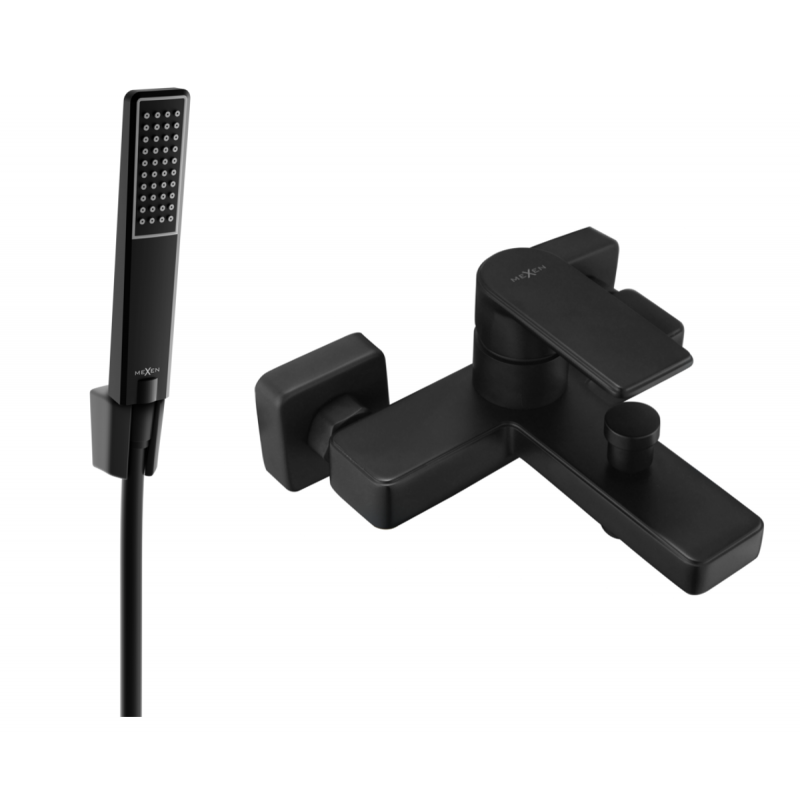 Mexen Mino R72 Wannenbatterie mit Duschset, schwarz - 7243R72-70