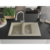 Mexen Gaspar Granitspüle 1,5-Komponenten mit Abtropffläche und Küchenarmatur Elia, beige - 6507-69-670101-00