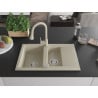 Mexen Gaspar Granitspüle 1,5 Kammern mit Abtropffläche und Küchenarmatur Elia, beige - 6507-69-670101-69