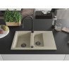 Mexen Gaspar Granitspüle 1,5-Schalen mit Abtropffläche und Küchenarmatur Elia, beige - 6507-69-670101-70