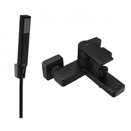 Mexen Mino R77 Badewannenarmatur mit Duschset, schwarz - 7243R77-70