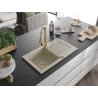 Mexen Pablo Granitspüle 1-Becken mit Abtropffläche und Küchenarmatur Elia, beige - 6510-69-670101-50