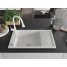 Mexen Elias granitspüle einbau 1-becken mit abtropffläche und küchenarmatur Elia, weiß - 6511-20-670101-20