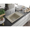 Mexen Elias Granitspüle 1-Becken mit Ablage und Küchenarmatur Elia, beige - 6511-69-670101-00