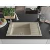 Mexen Elias Granitspüle 1-Becken mit Ablage und Küchenarmatur Elia, beige - 6511-69-670101-00
