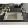 Mexen Elias Granitspüle 1-Becken mit Abtropffläche und Küchenarmatur Elia, beige - 6511-69-670101-69