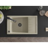 Mexen Elias Granitspüle 1-Becken mit Abtropffläche und Küchenarmatur Elia, beige- 6511-69-670101-70