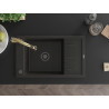 Mexen Elias Granitspüle 1-beckig mit Abtropffläche und Küchenarmatur Elia, schwarz/goldener Metallic - 6511-75-670101-50-B