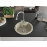 Mexen Diego Granitspüle 1-Kammer mit Küchenarmatur Elia, beige - 6512-69-670101-00
