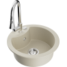 Mexen Diego Granitspüle 1-Kammer mit Küchenarmatur Elia, beige - 6512-69-670101-00