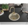 Mexen Diego Granitspüle 1-becken mit Küchenarmatur Elia, beige - 6512-69-670101-50