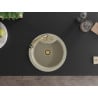 Mexen Diego 1-Kammer Granitspüle mit Küchenarmatur Elia, beige - 6512-69-670101-50