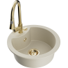 Mexen Diego 1-Kammer Granitspüle mit Küchenarmatur Elia, beige - 6512-69-670101-50
