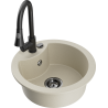 Mexen Diego Granitspüle 1-Becken mit Küchenarmatur Elia, beige - 6512-69-670101-70