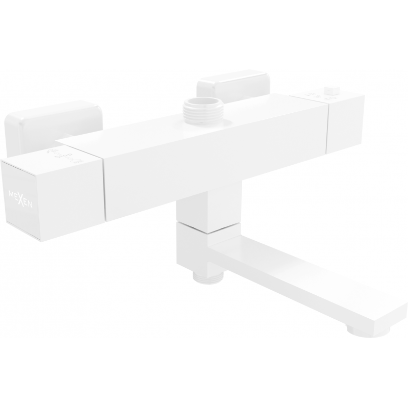 Mexen Cube thermostatische Badewannen-Duscharmatur, weiß - 77910-20