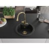 Mexen Diego Granitspüle 1-Becken mit Küchenarmatur Elia, schwarz - 6512-77-670101-50