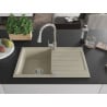 Mexen Bruno Granitspüle 1-Becken mit Abtropffläche und Küchenarmatur Elia, beige - 6513-69-670101-00