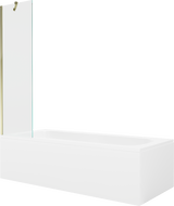 Mexen Vega Rechteckige Wanne 150 x 70 cm mit Verkleidung und 1-flügeliger Paravent 50 cm, transparent, gold