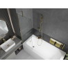 Mexen Vega Rechteckige Badewanne 180 x 80 cm mit Verkleidung und 1-flügeliger Trennwand 60 cm, transparent, gold