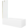 Mexen Vega Rechteckige Wanne 170 x 70 cm mit Verkleidung und 1-flügeligem Paravent 60 cm, transparent, gold