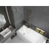 Mexen Vega Rechteckige Badewanne 160 x 70 cm mit Verkleidung und 1-flügeliger 60 cm Paravent, transparent, golden