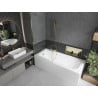 Mexen Vega Rechteckige Badewanne 160 x 70 cm mit Verkleidung und 1-flügeliger 90 cm Trennwand, transparent, gold